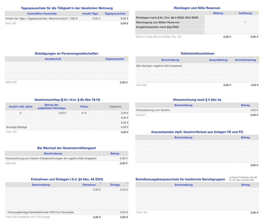 Vorlage Einnahmen-Überschuss-Rechnung 2025 für Mac und iPad Sonstiges