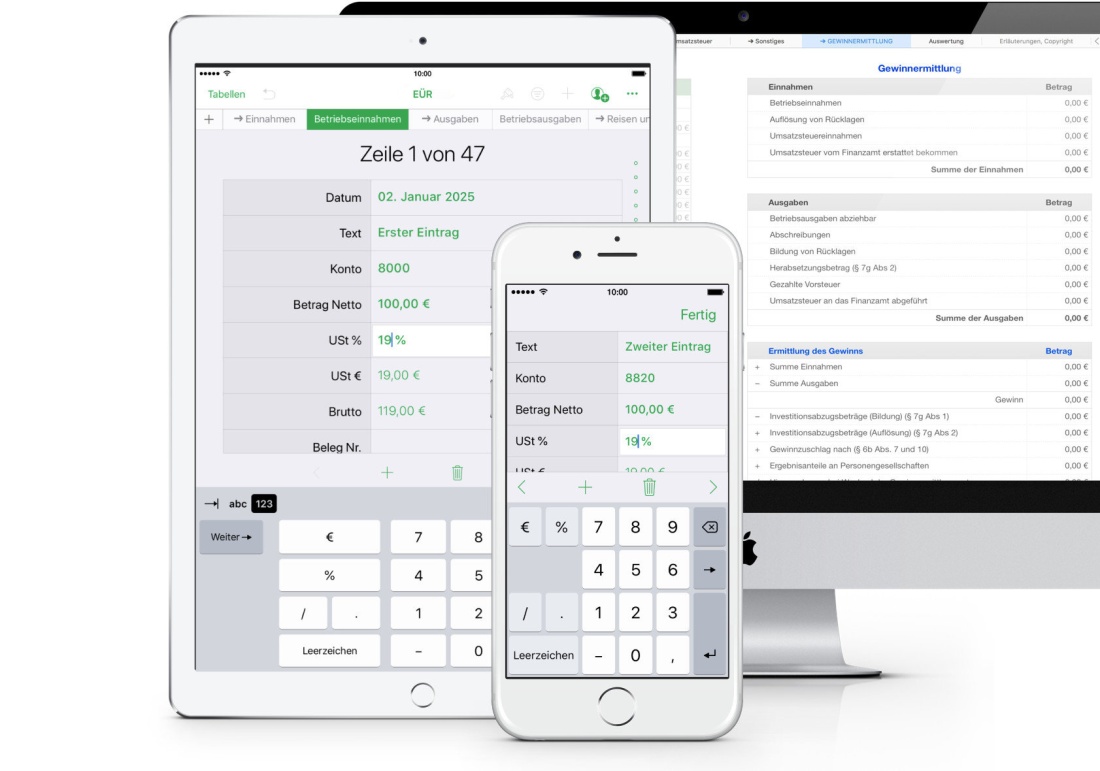 Vorlage Einnahmen-Überschuss-Rechnung 2025 für Mac und iPad OS