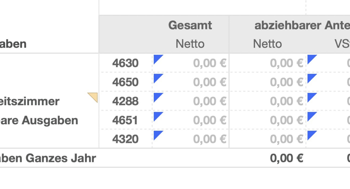 Numbers Zellen blaue Warnungen